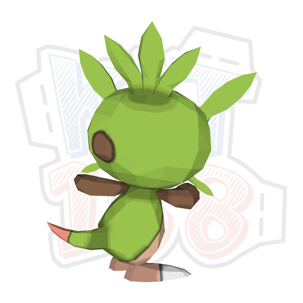 Mô hình giấy Anime Game Pokemon Chespin