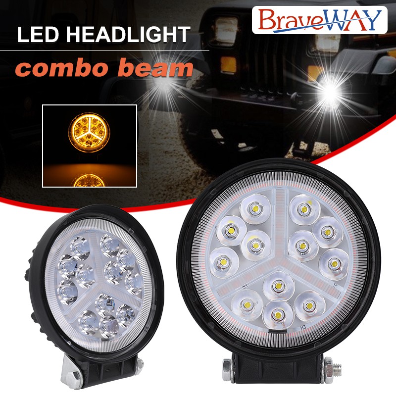 Bộ 2 Đèn Led 48w 4.3 Inch 5d Cho Xe Tải / Tàu Thuyền Lada Atv 4wd 12v 24v 4.9