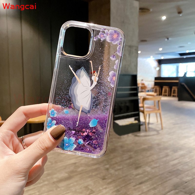 Samsung Galaxy A9 A8+ A6+ A8 A6 Plus A7 2018 A7 A5 2017 Phone Case Glitter Bling Liquid Quicksand Patterned Cherry blossoms Peach blossom Flower Butterfly Elephant Cute Cartoon Clear Transparent Soft TPU Casing Case Cover