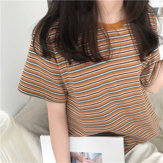 Áo Phông Kẻ Màu Vintage