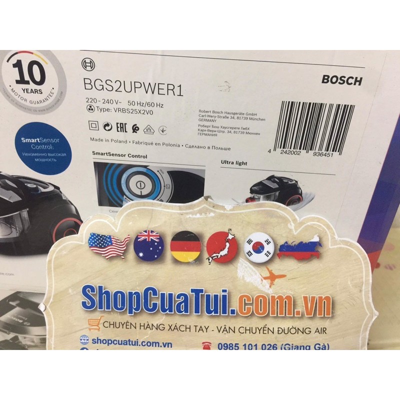 Máy hút bụi Bosch BGS2UPWER1 2500W - Made in Poland - công suất cực lớn!