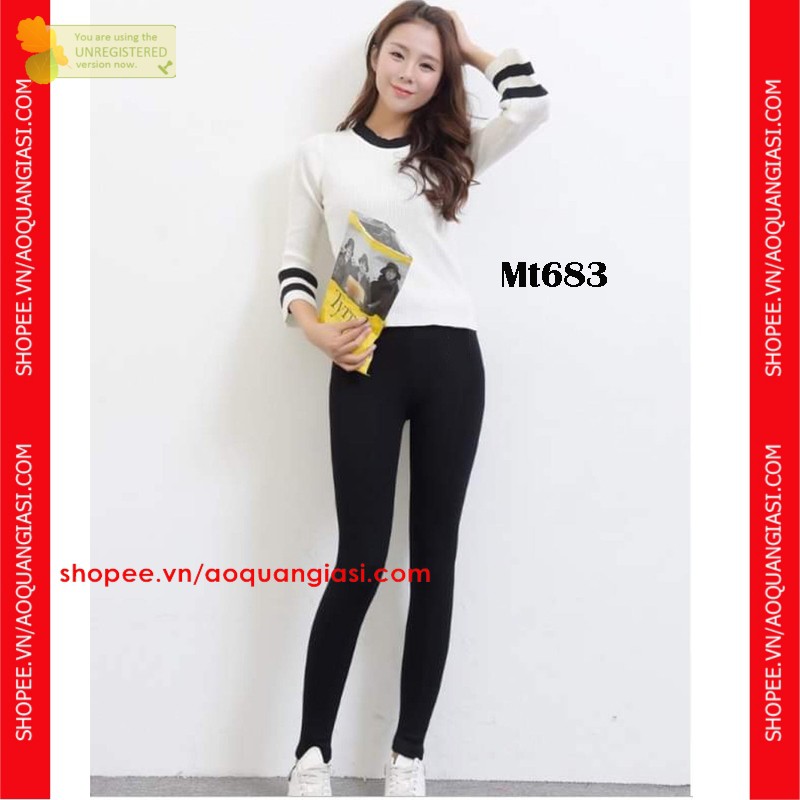 Quần Legging Thun Cotton Đen cho nữ Mt683 (dưới 50 kg) aoquangiasi | WebRaoVat - webraovat.net.vn