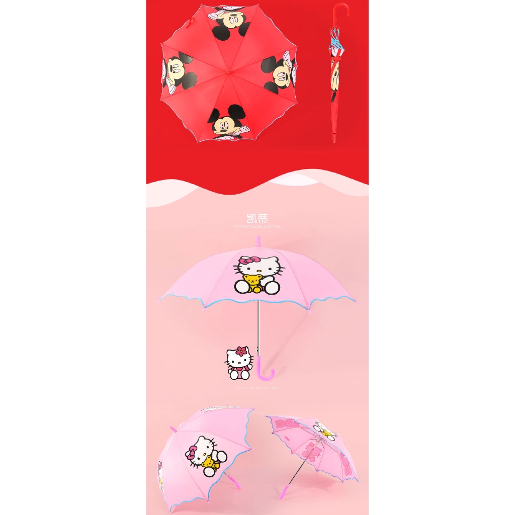 Dù Che Nắng Họa Tiết Hello Kitty Màu Hồng Cao Cấp Dành Cho Học Sinh Tiểu Học