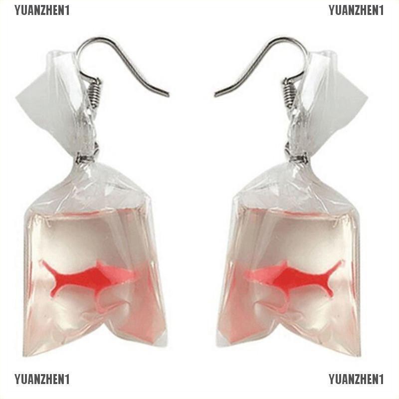 [YUANZHEN1] Khuyên Tai Móc Túi Nước Cá Thủ Công