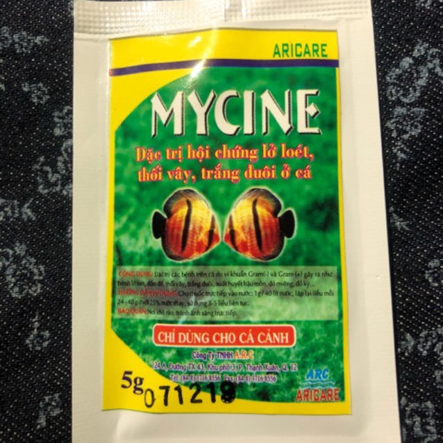 Thuốc Mycine - Đặc trị lở loét, thối vây, trắng đuôi ở cá.