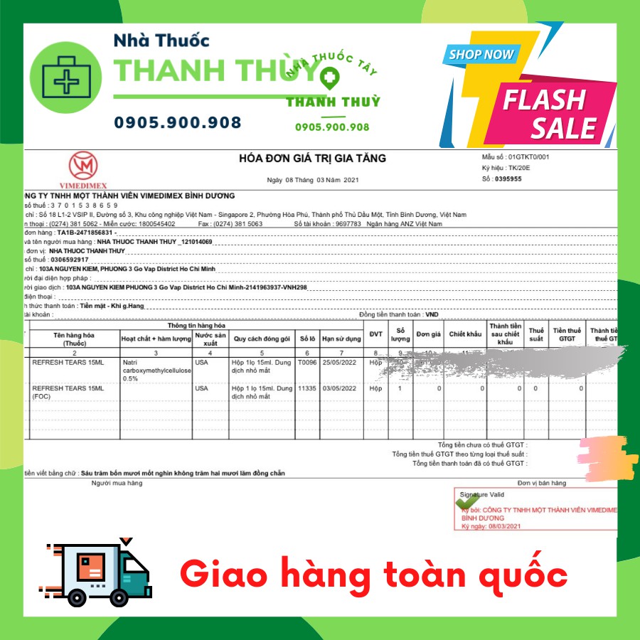 🅼🅰🅳🅴 🅸🅽 🆄🆂🅰Refresh Tears [Chai 15ml] Làm Dịu Nhất Thời Cảm Giác Nóng Rát, Kích Ứng Và Khó Chịu Do Khô Mắt | BigBuy360 - bigbuy360.vn