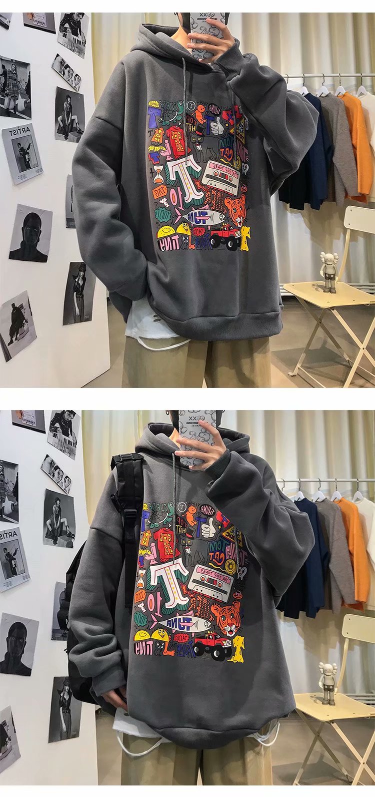 Áo Hoodie Dáng Rộng Phong Cách Hàn Quốc Thời Trang Cho Nam | BigBuy360 - bigbuy360.vn