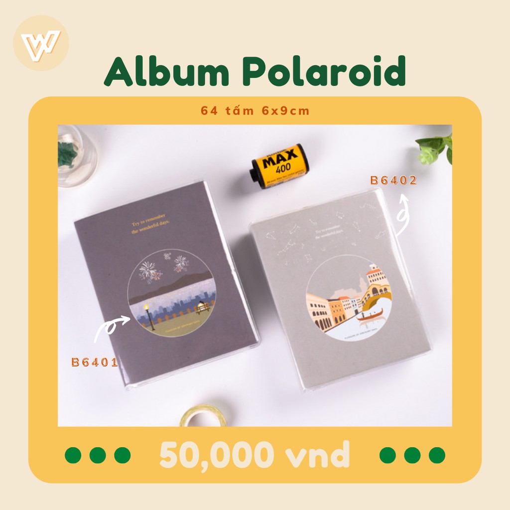 [Mã SKAMLTSM9 giảm 10% đơn 99K] Album Polaroid Phong cảnh 6x9 cm 64 tấm