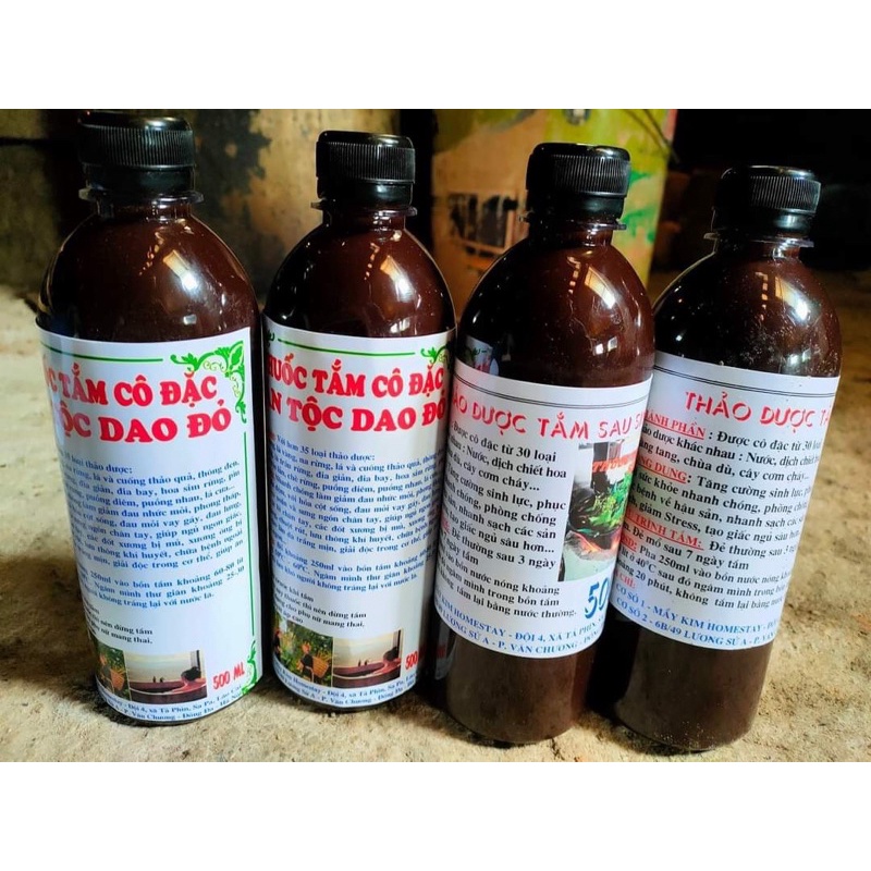Nước tắm người Dao Đỏ chai 500ml tốt cho mẹ bầu sau sinh, loại chuẩn nguyên chất.