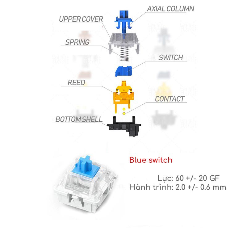Bàn phím cơ gaming LexTech bàn phím văn phòng chơi game 87 phím blue switch LED 9 chế độ chống mỏi tay BK400