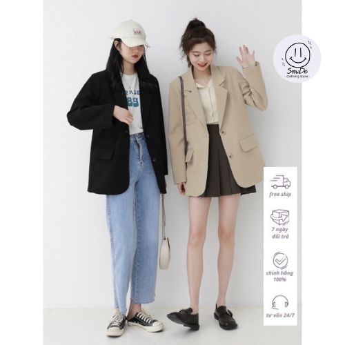 Áo Khoác Blazer 2 Nắp Túi Ngang Nữ Tính | Smide Clothing