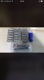 Sét Dao Cạo Râu Combo 36 Lưỡi Kép - (1 Dao Cạo+ 36 Bàn Cạo Lưỡi Kép + 1 Tuýp Kem Cạo Râu )