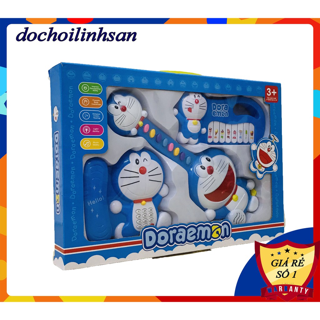HỘP ĐÀN DORAEMON 3 MÓN - PIANO, GITA, ĐIỆN THOẠI CHO BÉ