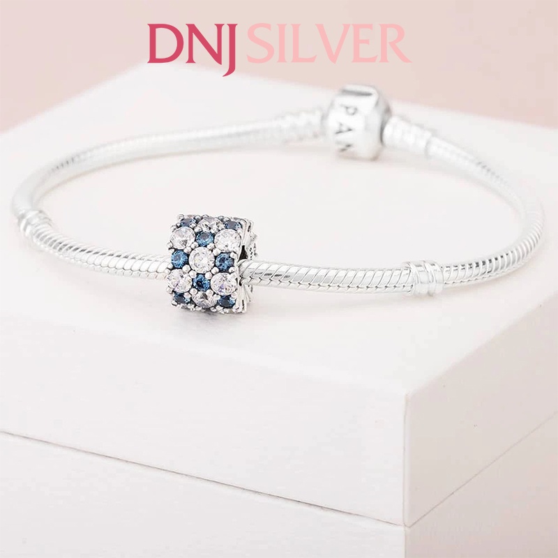 Charm bạc 925 cao cấp, hàng chuẩn bạc - Charm Blue &amp; Clear Sparkle thích hợp để mix vòng tay charm - DN178