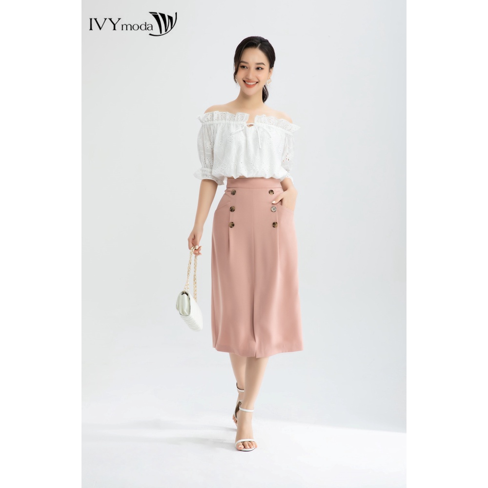 Áo croptop nữ trễ vai IVY moda MS 16B8488