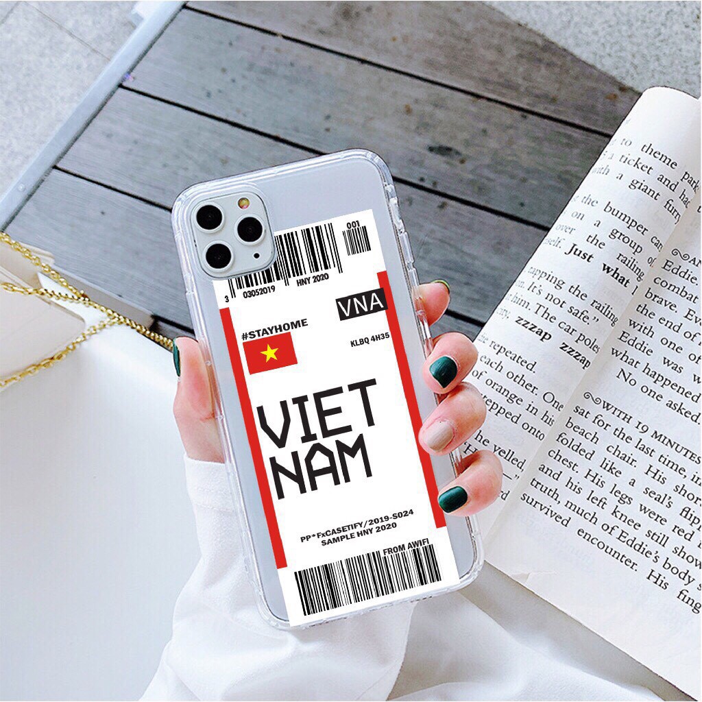 Ốp Lưng Iphone _ Ốp iphone In Hình Vé Máy Bay _ Case Air Ticket Chất Dẻo Chống Sốc