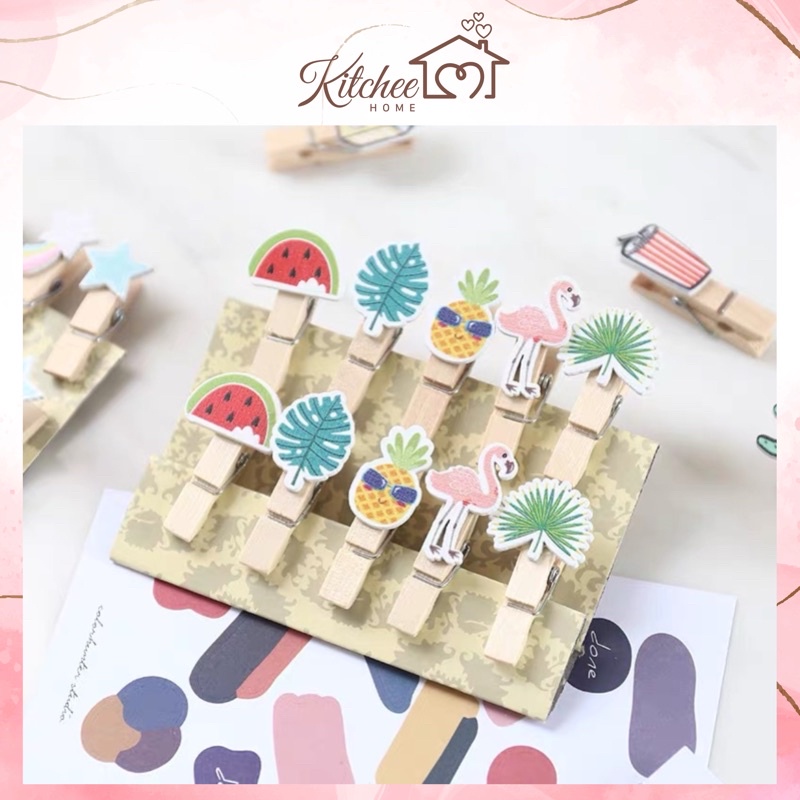 Kẹp ghỗ trang trí, treo ảnh decor xinh xắn