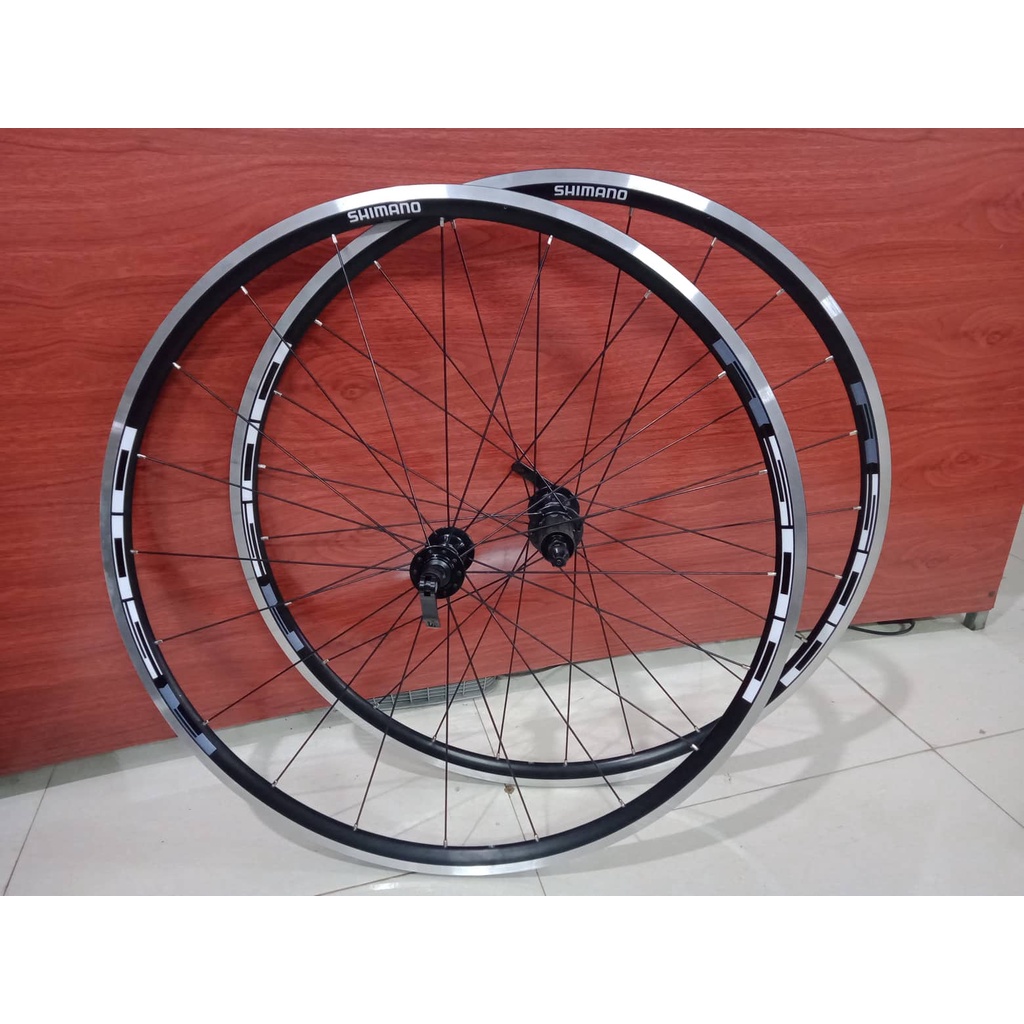 Bộ vành Shimano WH-R501 đan sẵn 700c Líp thả phanh U V Cao cấp