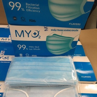 50 cái KH.ẨU TR.ANG ❇️KHÁNG KHUẨN 4 lớp ❇️ Myo2