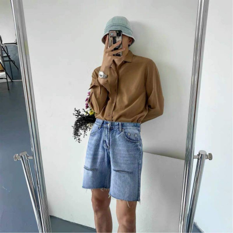[Ảnh Thật] quần short jean rách gối 2 bên