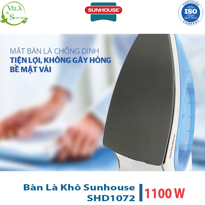 Bàn Là Khô Sunhouse SHD1072, Bàn Ủi Khô Cảm Biết Nhiệt Đóng Ngắt - An Toàn Tuyệt Đối Khi Sử Dụng