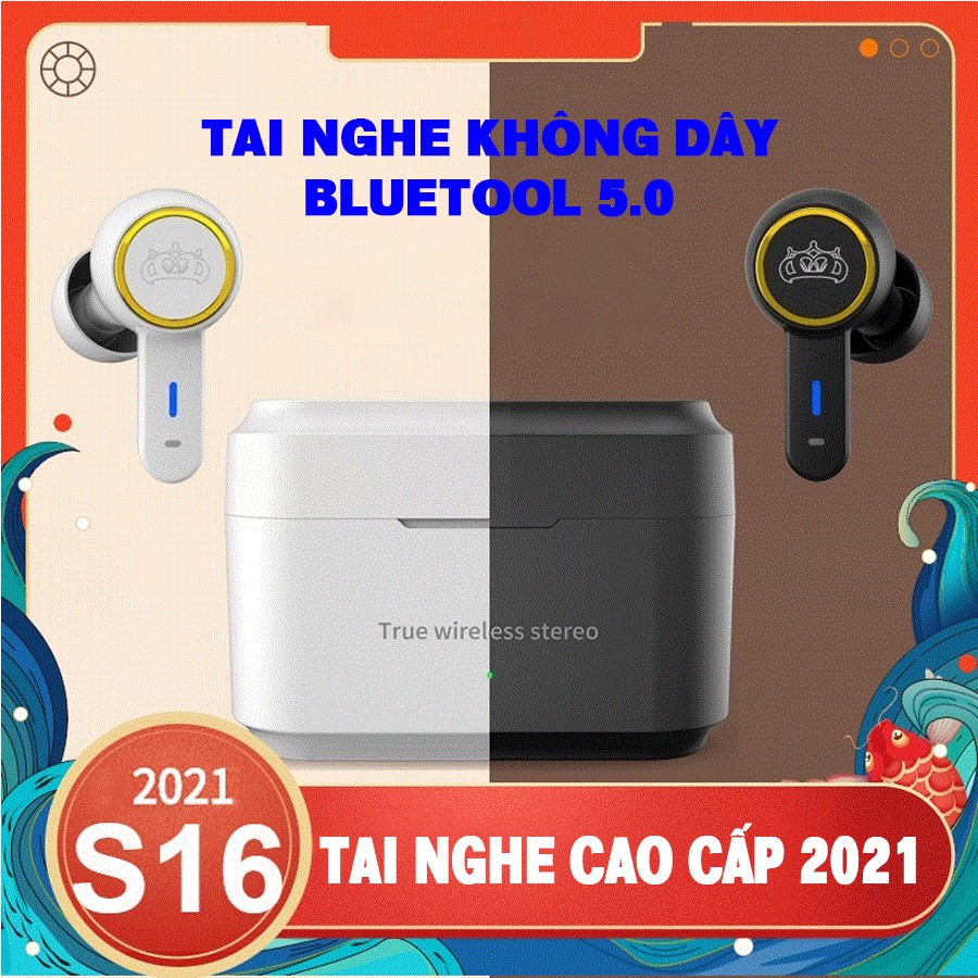 Tai Nghe Không Dây Bluetooth S16 -Thế Hệ Mới Cảm Ứng 1 Chạm, Bluetooth 5.0, Chống Nước - BH 12Th, 1 đổi 1 Trong 60 Ngày