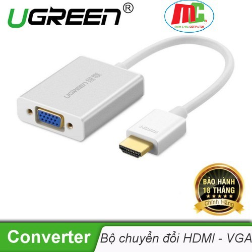 Cáp Chuyển HDMI Sang VGA UGREEN 40212 Có Audio - Hàng Chính Hãng