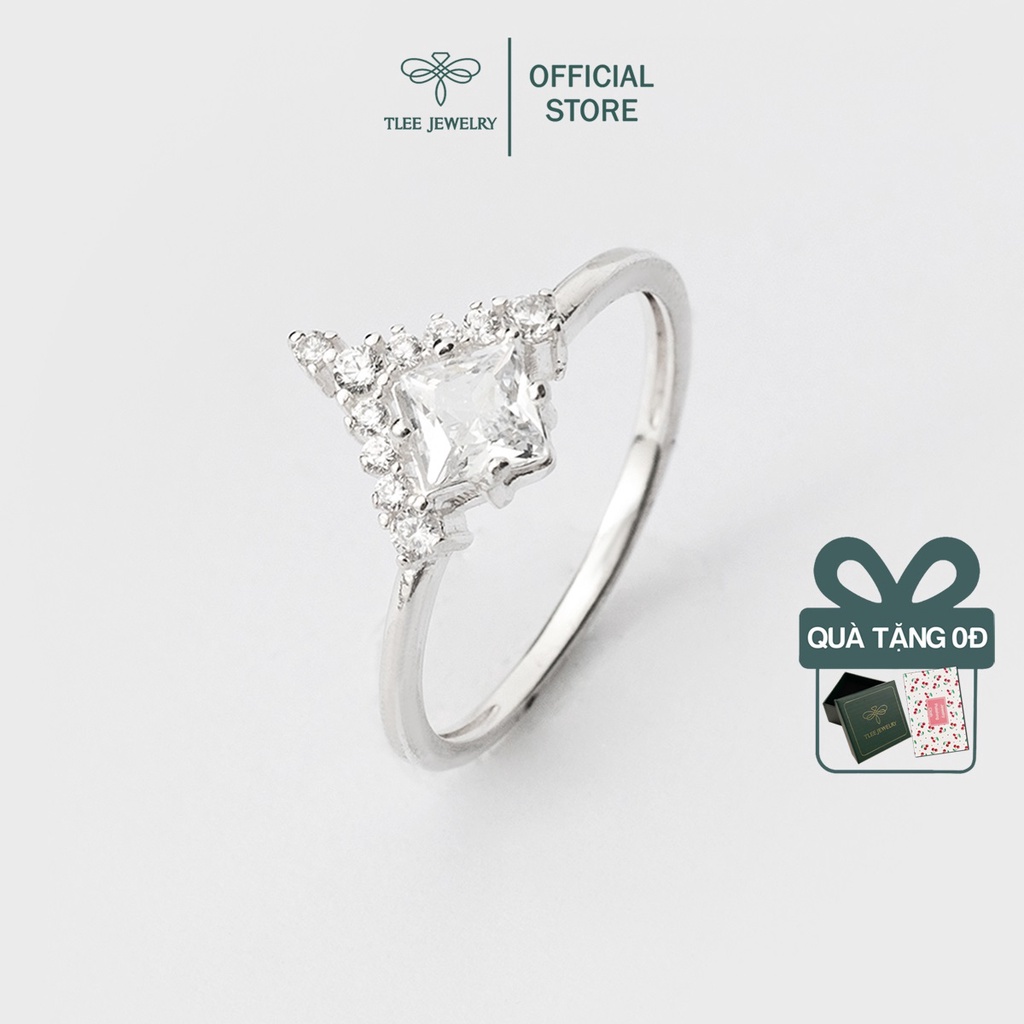 Nhẫn bạc nữ TLEE tam giác đính đá sang trọng TleeJewelry A0187