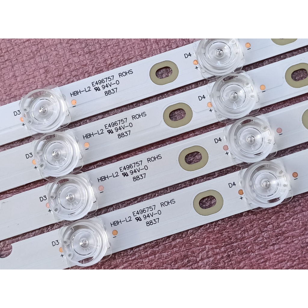THANH LED TIVI TCL 50P65 50S6500 50A8 50P8 MỚI 100%, BỘ 4 THANH, MỖI THANH 7 BÓNG 6V, DÀI 45,9cm. 4C-LB5007-YH04J
