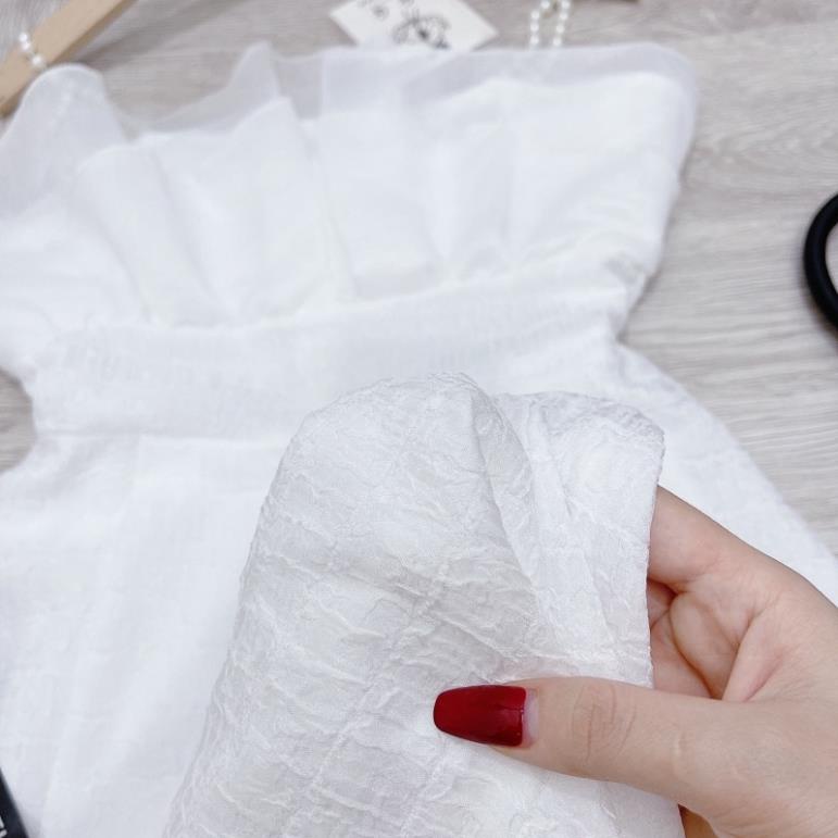 [ 𝐅𝐑𝐄𝐄 𝐒𝐇𝐈𝐏 ] VÁY TRẮNG XỐP SẦN THIẾT KẾ NGỰC PHỐI TƠ 2S NGỌC