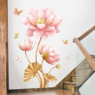 decal dán tường hoa sen