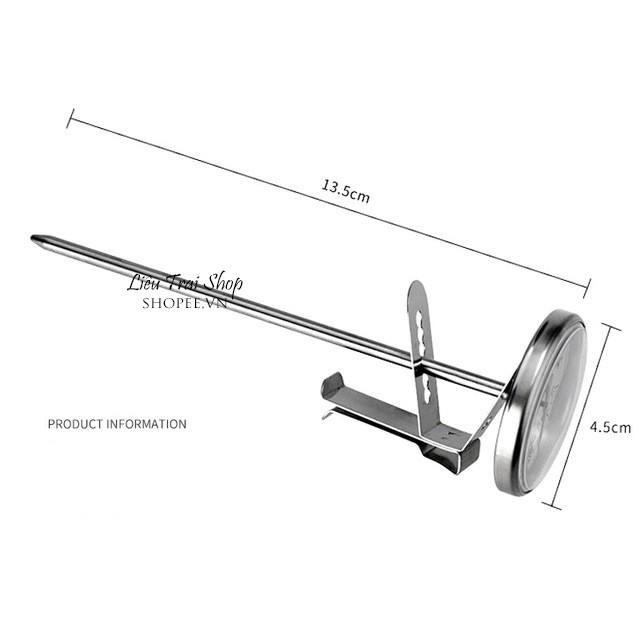Nhiệt kế cà phê thép không gỉ / nhiệt kế bọt sữa /nhiệt kế kim / nhiệt kế thực phẩm