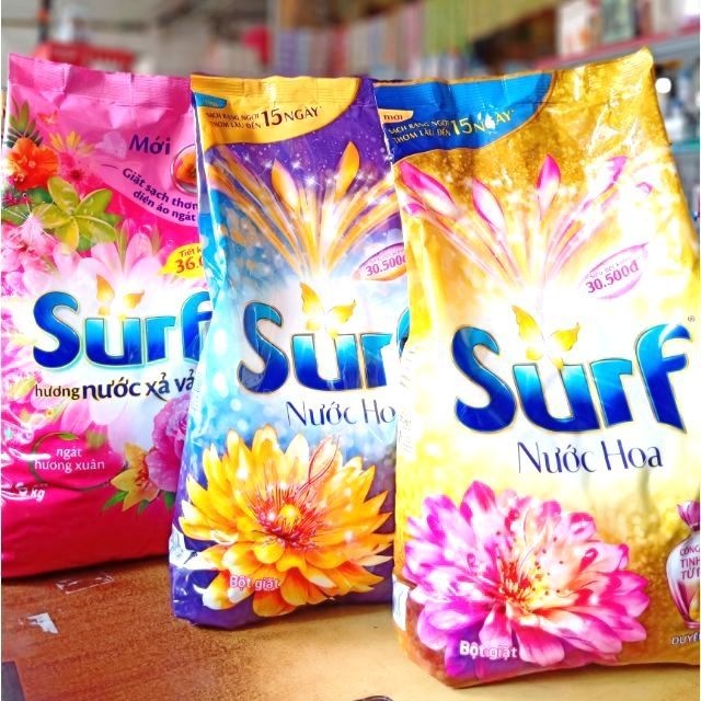 Bột giặt surf xanh hồng vàng 5.5kg - 5.8kg