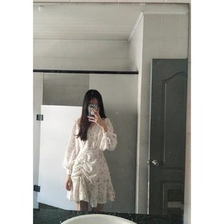 [ORDER] ĐẦM HOA CỔ V RÚT EO DỌC