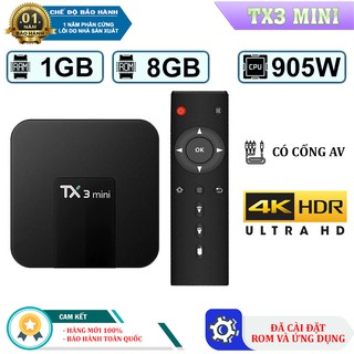 Android tivi box tx3 mini ram 1gb – rom 8gb – cổng âm thanh 3.5