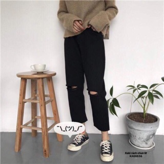Quần kaki rách chun lỡ