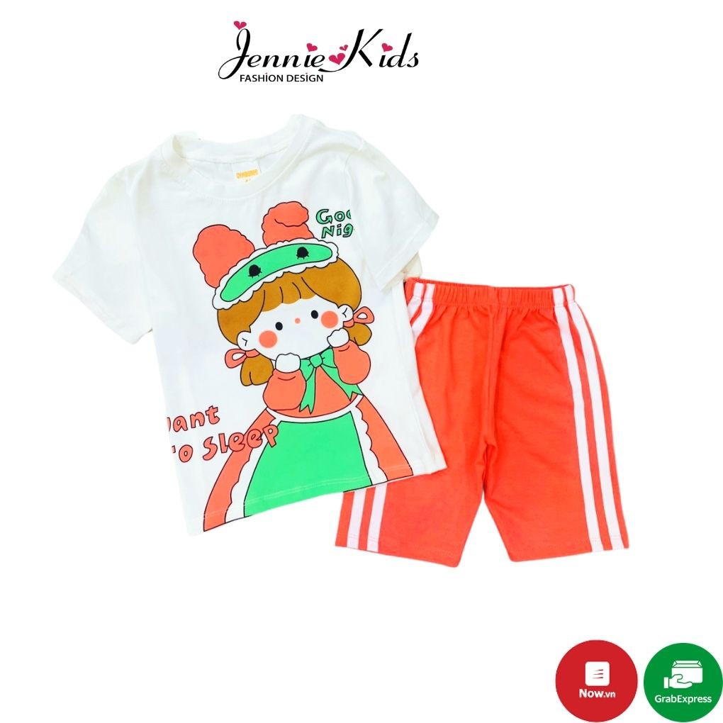 Đồ bộ ngố bé gái hình thú thun cotton 4 chiều Jennie kids thấm hút mồ hôi tốt J408