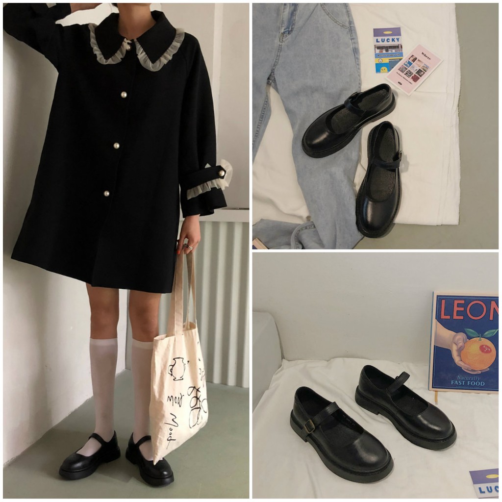 [ORDER] - G28_Giày da nữ ulzzang mũi tròn 1 dây Hàn Quốc | BigBuy360 - bigbuy360.vn