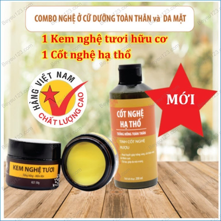 COMBO Nghệ ở cữ dưỡng toàn thân và da mặt Wonmom (1 Kem nghệ tươi hữu cơ + 1 Cốt nghệ hạ thổ)