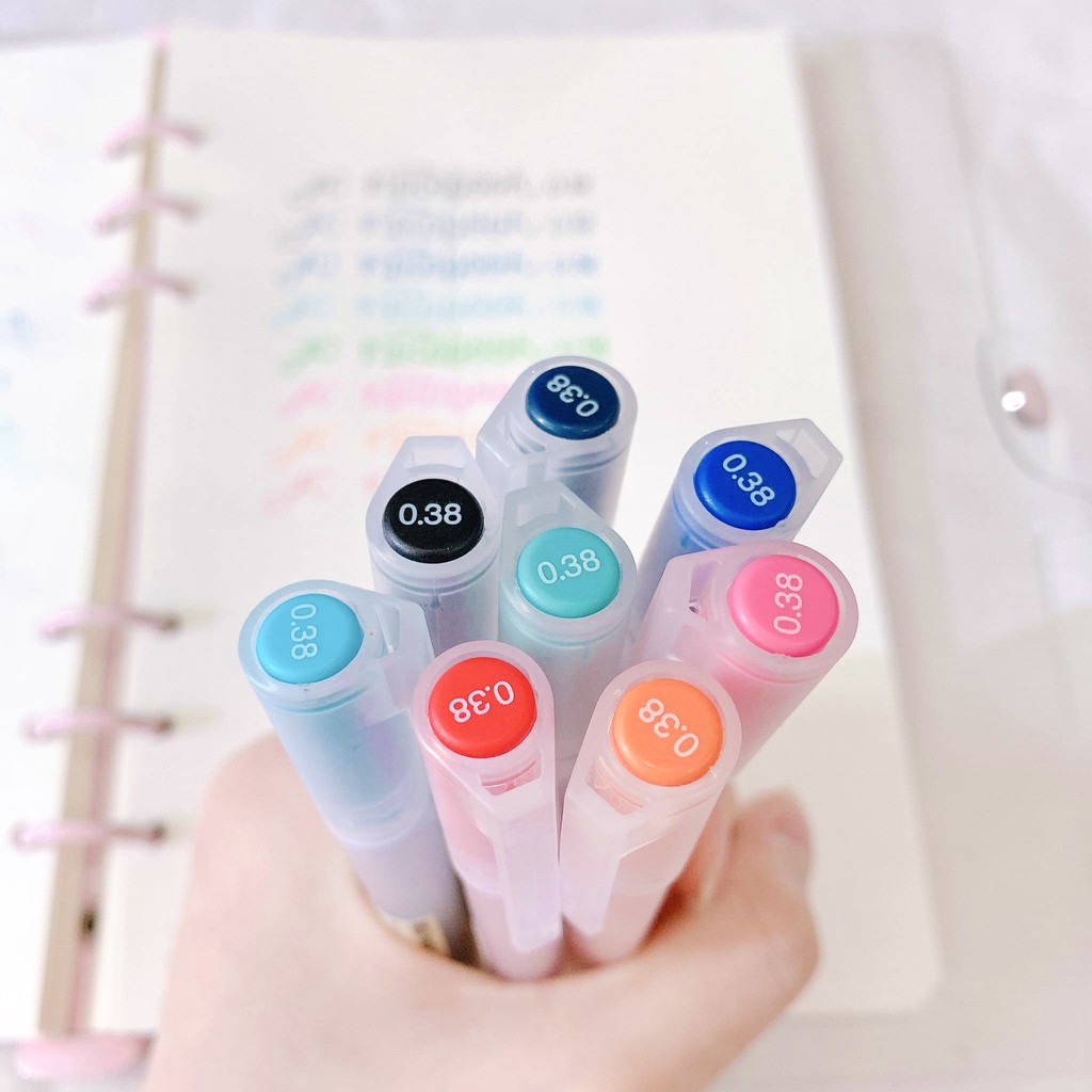 Bút Gel Muji Nhật Bản Chính Hãng ngòi 0.38mm | Viết Mực Nước Muji Có Màu