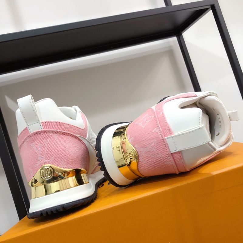 Giày thể thao nữ da thật nhiều màu đế cao 5cm LV