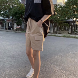 Quần short kaki túi hộp trơn basic