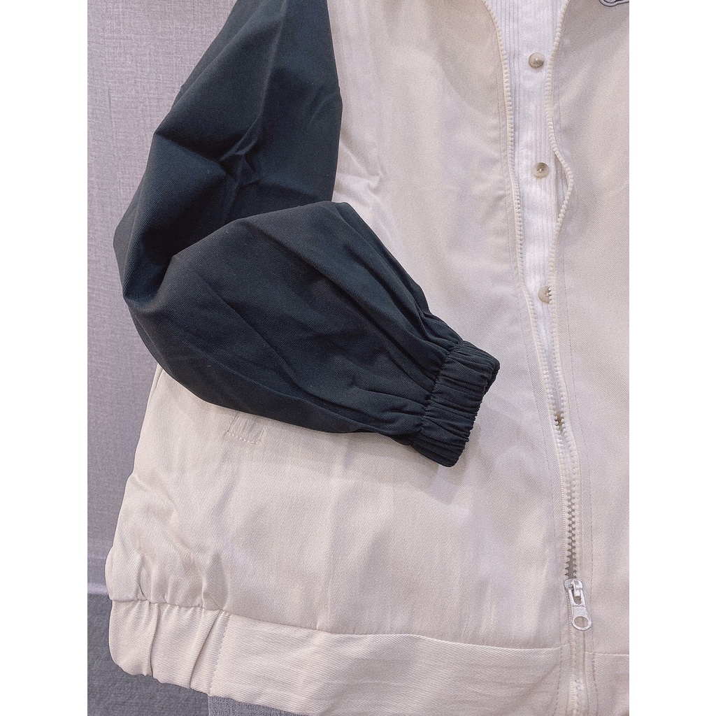 Áo khoác Recort LylyshopUnisex, kiểu áo khoác không mũ chất vải dù sần lót 2 lớp dày dặn, oversize form rộng phối màu