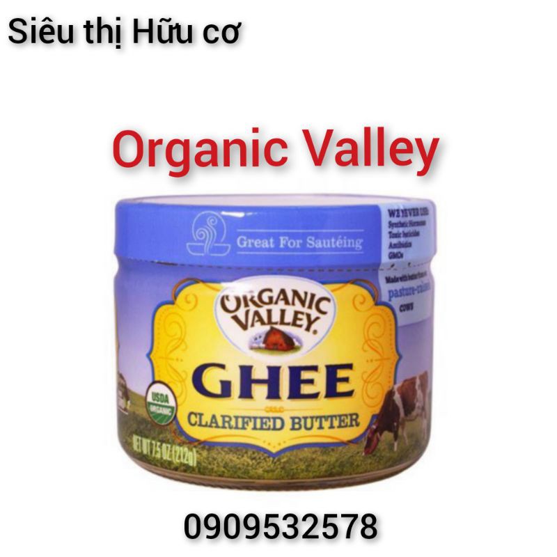 Bơ Ghee Hữu Cơ Valley 212g