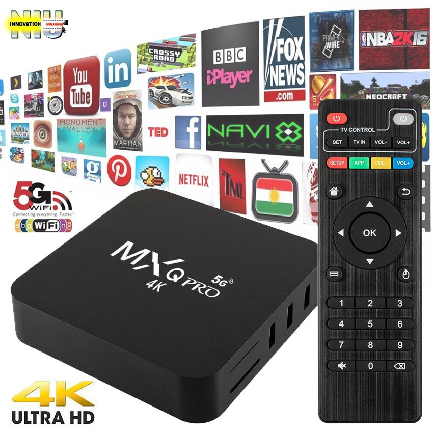 Đầu Tv Box 5g Mxq Pro 4k 8gb + 128gb Android Ultra Hd Android 9.0 3d Player Smart Tv Box