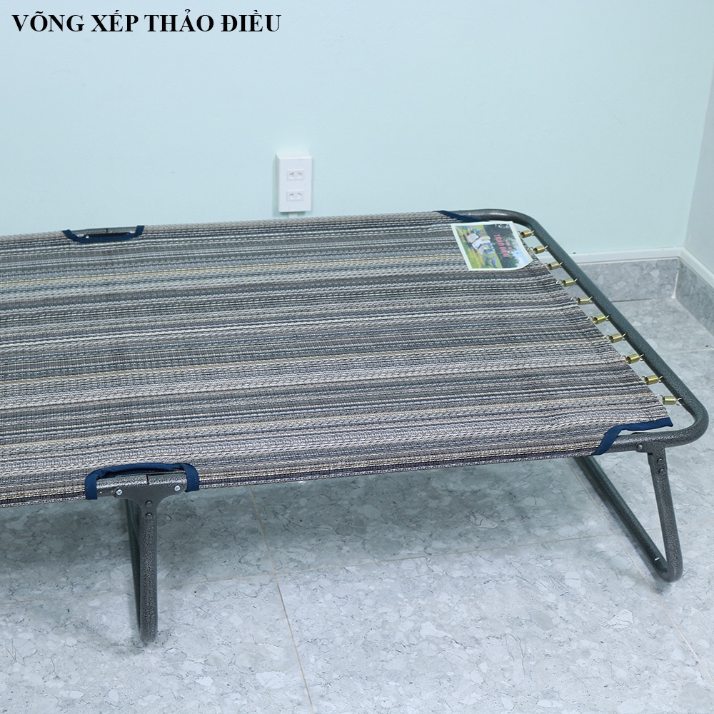 Giường xếp rộng 90cm vải lưới thổ cẩm khung sơn tĩnh điện cao cấp