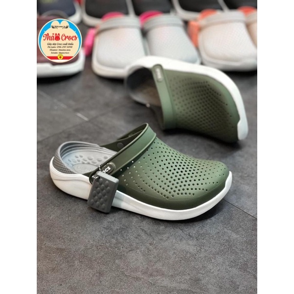 Dép sục nam nữ Cross Literide màu xanh rêu (NA2214)