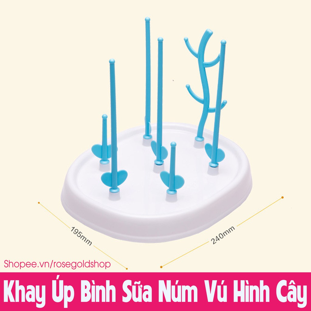 Khay Úp Bình Sữa Núm Vú Hình Cây Cao Cấp Vệ Sinh An Toàn Cho Bé