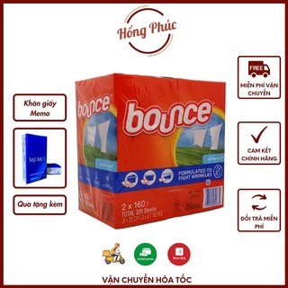 Giấy thơm Bounce hộp 160 tờ lốc 320 tờ Giấy sấy thơm quần áo và làm mềm vải, hạn chế tĩnh điện