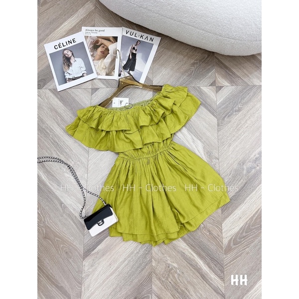 Jumsuit  đũi bệt vai